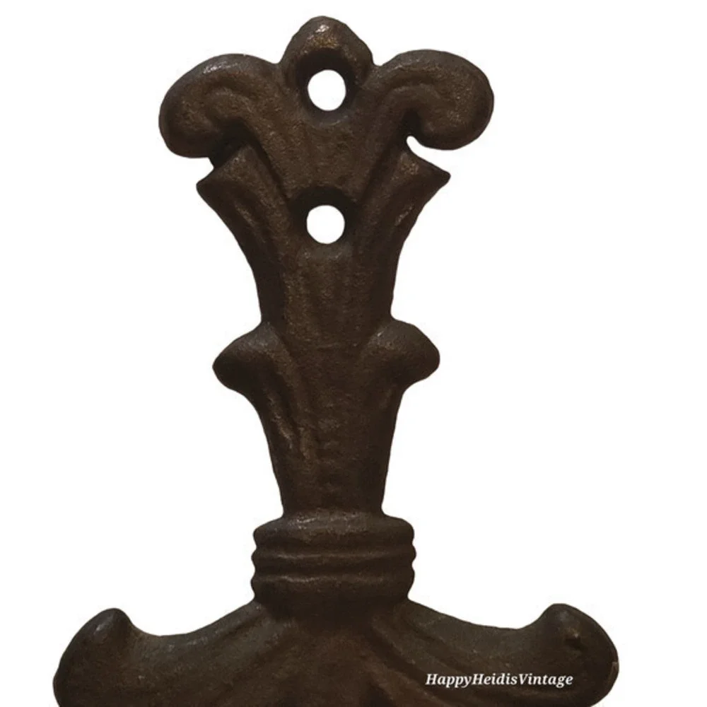Antique‎ Raised Iron Trivet Pot stand Tulip Floral Pattern Wall Décor Kitchen